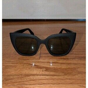 Toms Sunglasses Traveler Collection mod. Sydney Cat Eye Matte Black Green Lens